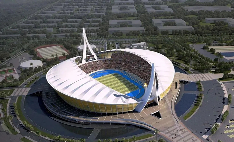 援建柬埔寨體育場 索網(wǎng)張拉圓滿完成 援建柬埔寨體育場 索網(wǎng)張拉圓滿完成