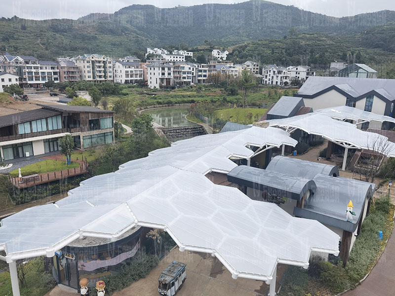 樂(lè)清鐵定溜溜樂(lè)園ETFE天幕及PTFE景觀傘膜結(jié)構(gòu)工程竣工 樂(lè)清鐵定溜溜樂(lè)園ETFE天幕及PTFE景觀傘膜結(jié)構(gòu)工程竣工
