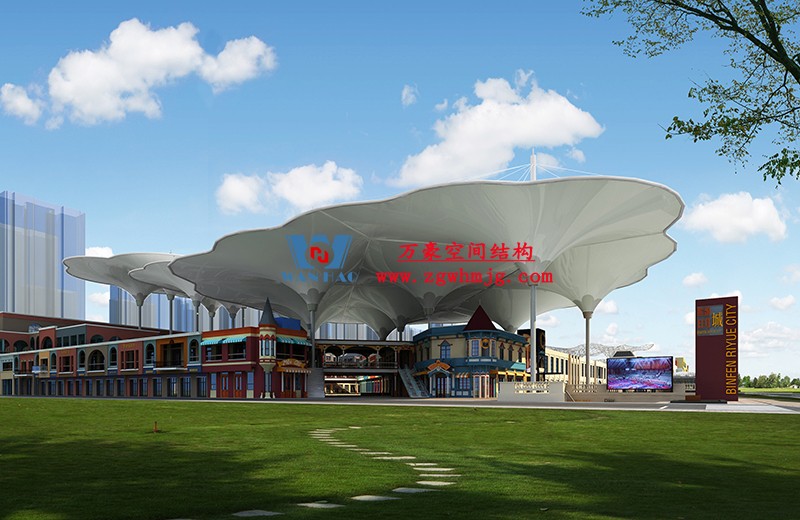 山東聊城萬達(dá)小鎮(zhèn)七彩祥云PTFE膜結(jié)構(gòu)項(xiàng)目 山東聊城萬達(dá)小鎮(zhèn)七彩祥云PTFE膜結(jié)構(gòu)項(xiàng)目