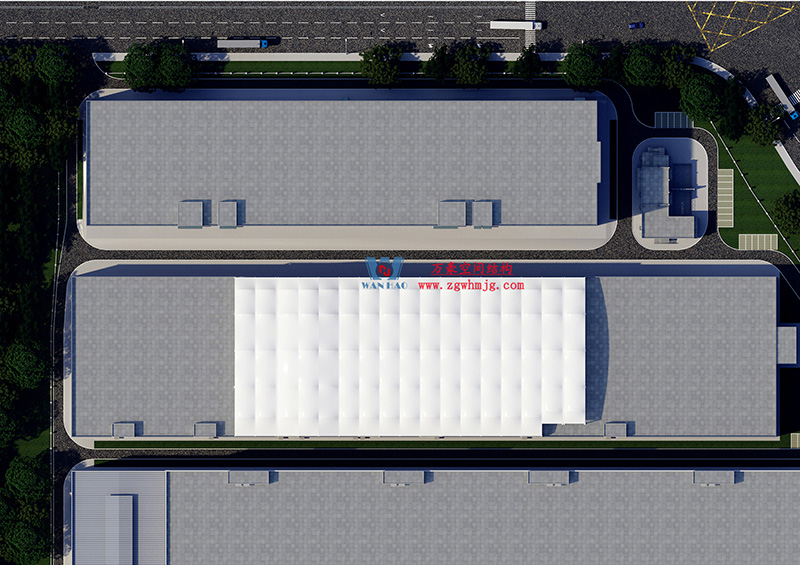 浙江真愛毯業(yè)科技有限公司廠房三屋面膜結(jié)構(gòu)工程完工大吉！