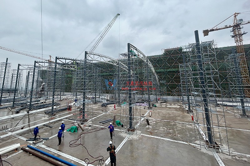 浙江真愛(ài)毯業(yè)科技有限公司廠房三屋面膜結(jié)構(gòu)工程完工大吉！