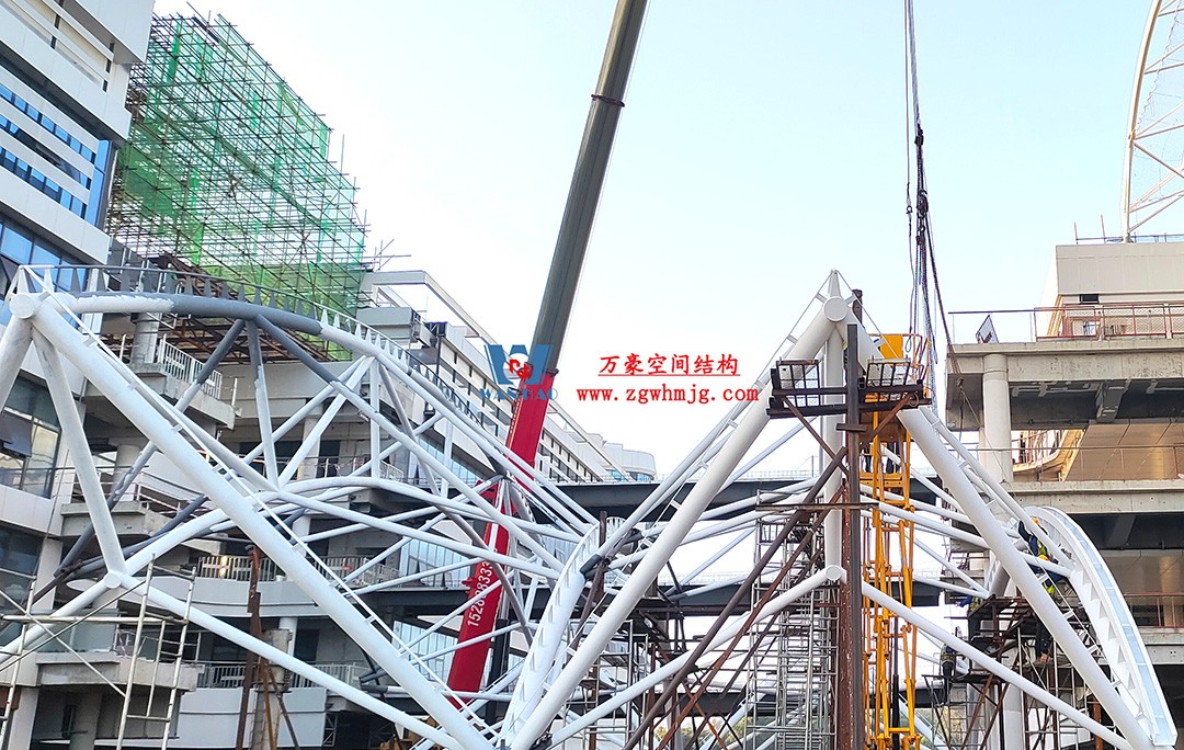 工程進度全速推進，PTFE膜材張拉在即！