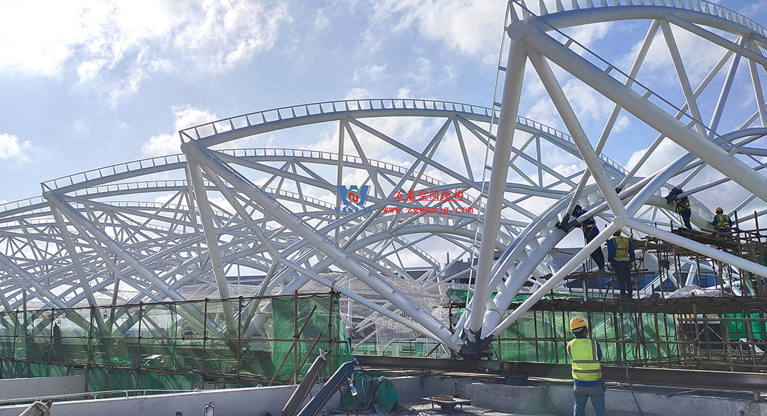 工程進度全速推進，PTFE膜材張拉在即！