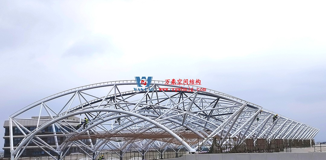 工程進度全速推進，PTFE膜材張拉在即！