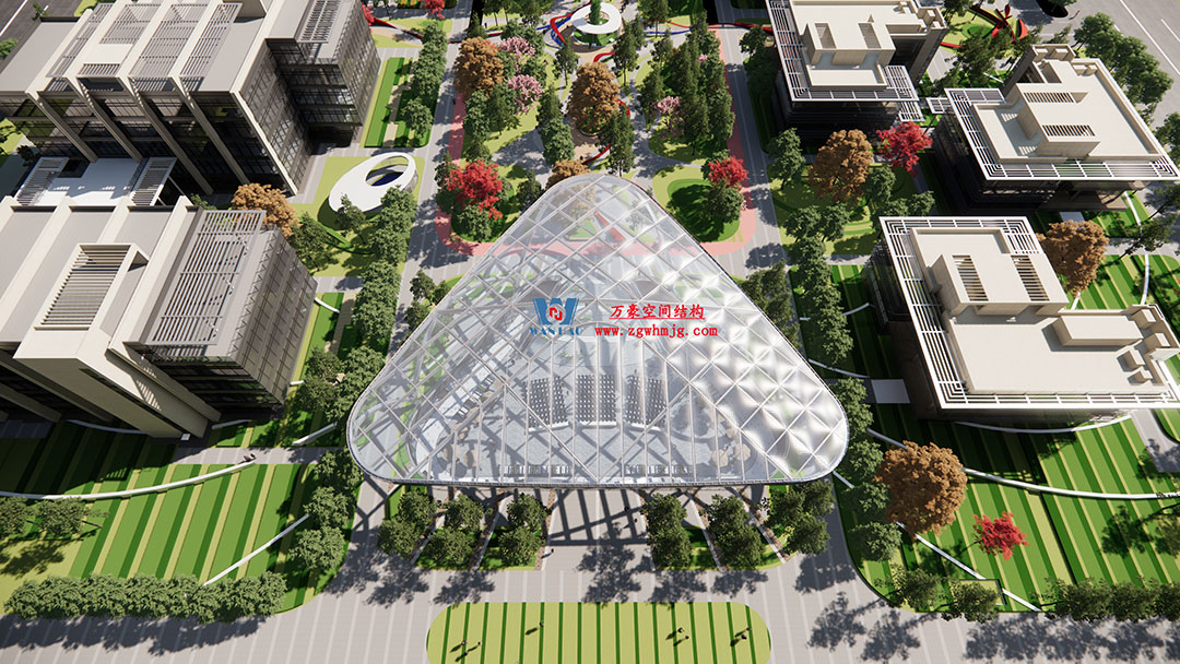 ETFE氣枕膜與雙曲面空間網(wǎng)殼結(jié)構(gòu)結(jié)合是什么樣？一起來一睹真容