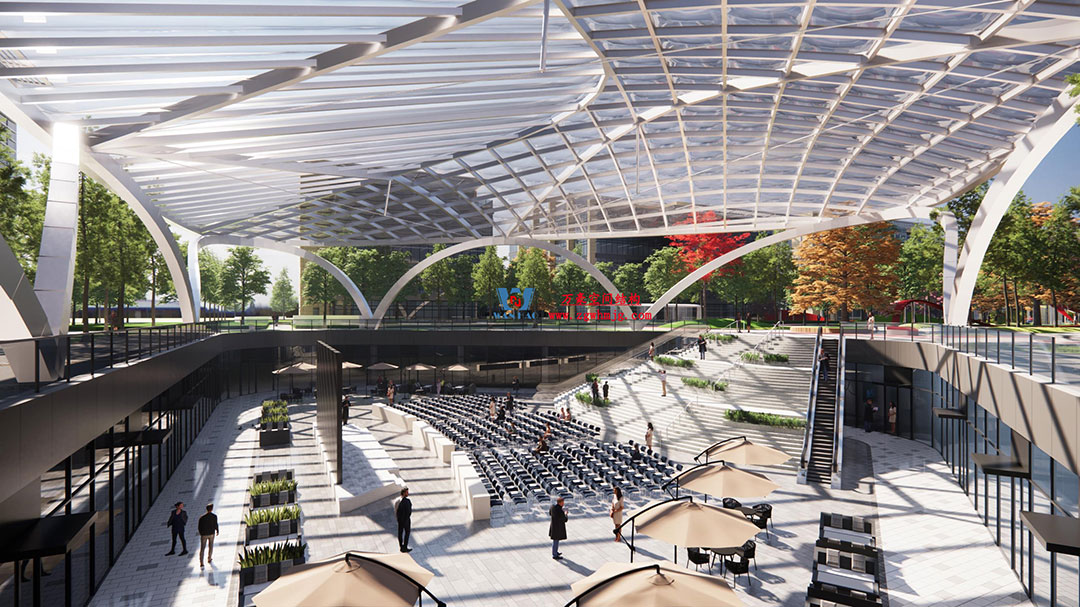 ETFE氣枕膜與雙曲面空間網(wǎng)殼結(jié)構(gòu)結(jié)合是什么樣？一起來一睹真容