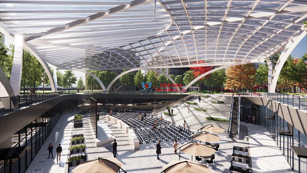 山東高端化工研究院下沉廣場天幕施工邁入關(guān)鍵階段 山東高端化工研究院下沉廣場天幕施工邁入關(guān)鍵階段