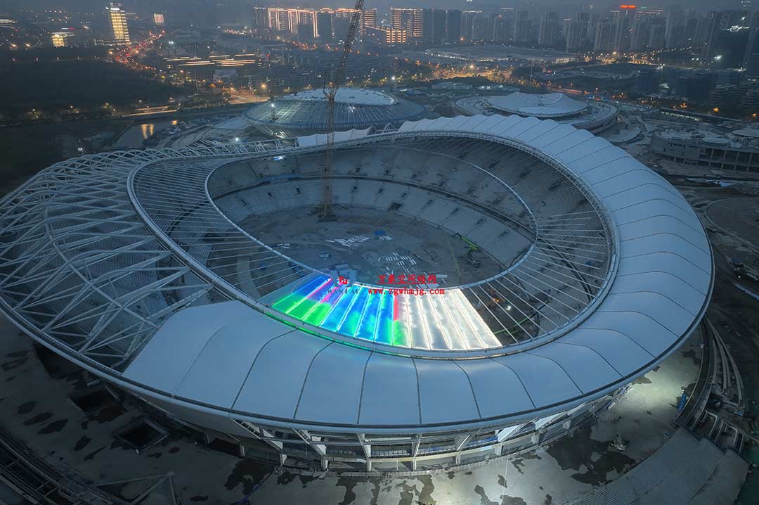 太湖之畔，華燈初上|無錫奧體中心施工加速