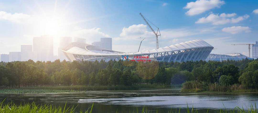 太湖之畔，華燈初上|無錫奧體中心施工加速