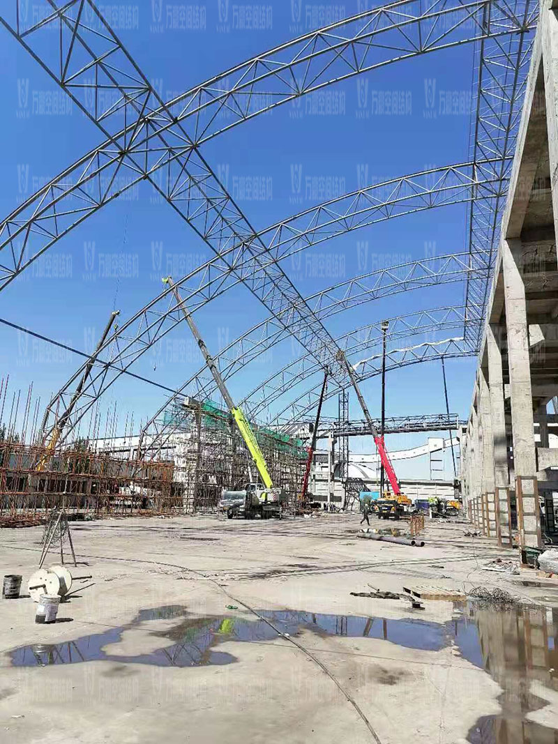 內(nèi)蒙能源長城五礦選煤廠鋼骨架膜棚建設(shè)項目進(jìn)入膜結(jié)構(gòu)安裝階段