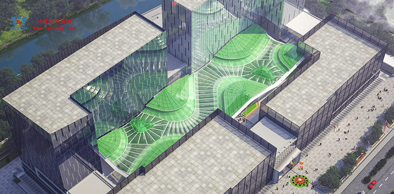 博多森谷項目中庭etfe膜結構工程