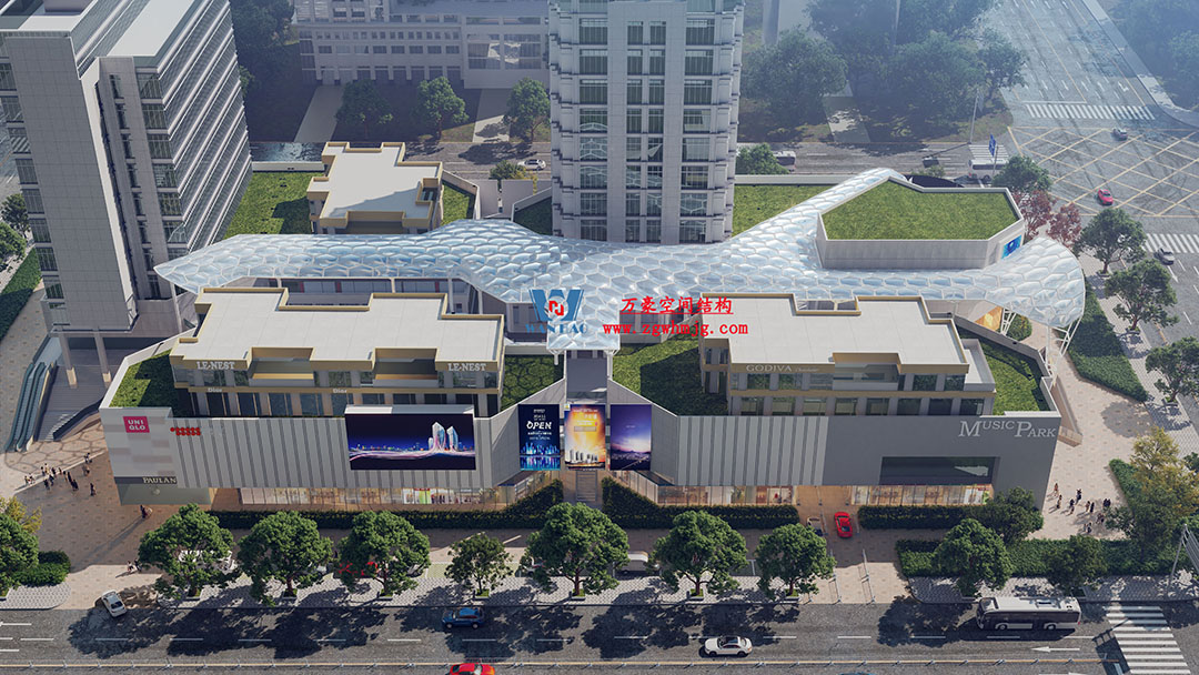 已完工，這個ETFE氣枕商業(yè)天幕閃亮登場！