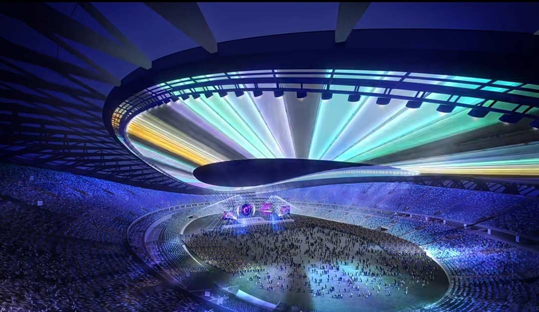 太湖之畔，華燈初上|無(wú)錫奧體中心施工加速